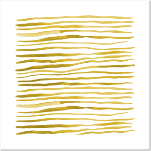 Irregular watercolor lines - yellow Posters and Art